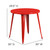 Commercial Grade 30" Round Red Metal Indoor-Outdoor Table - view-2