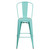 4 Pack 30" High Mint Green Metal Indoor-Outdoor Barstool with Back - Silo Front View