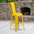 4 Pack 24" High Yellow Metal Indoor-Outdoor Counter Height Stool with Removable Back - Lifestyle Image