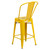 4 Pack 24" High Yellow Metal Indoor-Outdoor Counter Height Stool with Removable Back - Silo Back Angled View