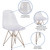 2 Pack Elon Series Ghost Chair with Gold Metal Base - Zoomed Details