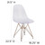 2 Pack Elon Series Ghost Chair with Gold Metal Base - Dimensions