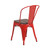 Red Metal Stackable Chair with Wood Seat - view-2