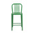 Commercial Grade 24" High Green Metal Indoor-Outdoor Counter Height Stool with Vertical Slat Back
