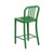 Commercial Grade 24" High Green Metal Indoor-Outdoor Counter Height Stool with Vertical Slat Back