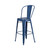 Commercial Grade 4 Pack 30" High Distressed Antique Blue Metal Indoor-Outdoor Barstool with Back