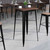23.5” Square Black Metal Indoor Bar Height Table with Walnut Rustic Wood Top - view-5