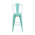 Commercial Grade 30" Mint Green Metal Indoor-Outdoor Barstool with Back