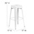 Commercial Grade 30" High Backless White Metal Indoor-Outdoor Barstool with Square Seat