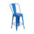 Commercial Grade 4 Pack 24" High Blue Metal Indoor-Outdoor Counter Height Stool with Removable Back