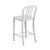 Commercial Grade 24" High White Metal Indoor-Outdoor Counter Height Stool with Vertical Slat Back