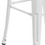 Commercial Grade 30" Backless White Metal Indoor-Outdoor Barstool with Square Seat, 4-Pack