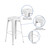 Commercial Grade 30" Backless White Metal Indoor-Outdoor Barstool with Square Seat, 4-Pack - view-8