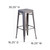 24'' High Clear Coated Indoor Counter Height Stool with Back