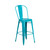 Commercial Grade 30" Crystal Teal-Blue Metal Indoor-Outdoor Barstool with Back - view-0