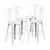 Commercial Grade 4 Pack 30" High Distressed White Metal Indoor-Outdoor Barstool with Back