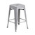 4 Pack Commercial Grade 24" High Backless Silver Metal Indoor-Outdoor Counter Height Stool with Square Seat