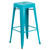 Commercial Grade 30" High Backless Crystal Teal-Blue Indoor-Outdoor Barstool - view-0