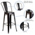 Commercial Grade 30" Black-Antique Gold Metal Indoor-Outdoor Barstool with Removable Back - view-6