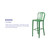 Commercial Grade 30" High Green Metal Indoor-Outdoor Barstool with Vertical Slat Back