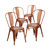 4 Pack Copper Metal Indoor-Outdoor Stackable Chair - view-0