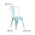 Distressed Green-Blue Metal Indoor-Outdoor Stackable Chair - view-6