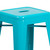 24" High Backless Crystal Teal-Blue Indoor-Outdoor Counter Height Stool - Seat View