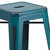 24" High Backless Distressed Kelly Blue-Teal Metal Indoor-Outdoor Counter Height Stool - Seat Silo Image