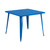 Commercial Grade 36" Square Blue Metal Indoor-Outdoor Table - view-1