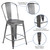 24" High Distressed Silver Gray Metal Indoor-Outdoor Counter Height Stool with Back - Features Silo Image - view-5