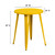 Commercial Grade 24" Round Yellow Metal Indoor-Outdoor Table - view-5