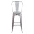 30" High Silver Metal Indoor-Outdoor Barstool with Removable Back -  Front Facing Silo Image