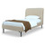 Heather Velvet Twin Bed in Taupe with Black Legs - view-0