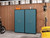 Eiffel Storage Cabinet in Matte Black and Aqua Blue (Set of 2) - view-1