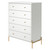 Jasper Full Extension Tall Dresser and Double Wide Dresser Set of 2 in White Gloss - view-5