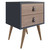 Amber Nightstand with Faux Leather Handles in Blue and Nature - view-4