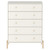 Amber Tall Dresser with Faux Leather Handles in White - view-0