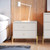 Jasper Nightstand with Steel Gold Legs in White Gloss - view-1