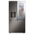 LG 30.7 cu. ft. PrintProof Black Stainless Steel French Door Refrigerator - Silo Front View Lit Door Filled