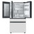 Samsung Bespoke Counter Depth 4-Door French Door Refrigerator (23 cu. ft.) with Family Hub White Glass - RF23BB890012 - Both Doors Open with Water Dispenser Displayed