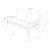 Monterey Futon Frame and Storage Drawers in Antique White Finish with Oregon Trail Saddle Mattress - Dimensions - view-7