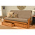 Monterey Futon Frame and Storage Drawers in Butternut Finish with Linen Stone Mattress - Lifestyle Image - view-6