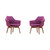 Cronkite Accent Chair in Plum and Walnut (Set of 2)