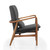 Bradley Charcoal and Walnut Accent Chair and Ottoman - Silo Chair Side Profile View
