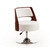 Salon Adjustable Height Swivel Accent Chair in White and Polished Chrome - Front View