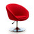 Hopper Swivel Adjustable Height Chair in Red and Polished Chrome - Right Angle View - view-0