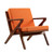 Martelle Chair in Orange and Amber - Right Angle View