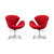 Raspberry Adjustable Swivel Chair in Red and Polished Chrome (Set of 2) - view-0