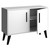 Amsterdam Double Side Table 2.0 in White - Right door open front facing silo