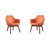 Cronkite Accent Chair in Orange and Walnut (Set of 2) - view-0